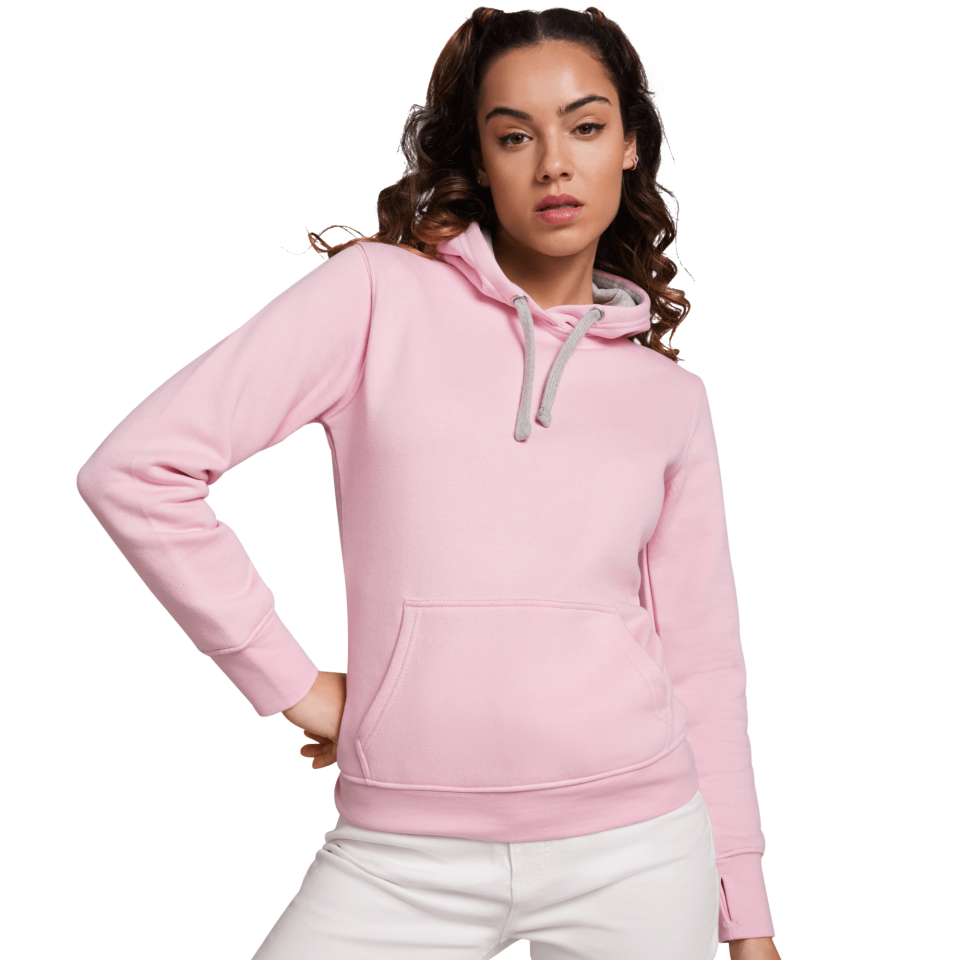 Sudadera mujer con capucha bicolor personalizada