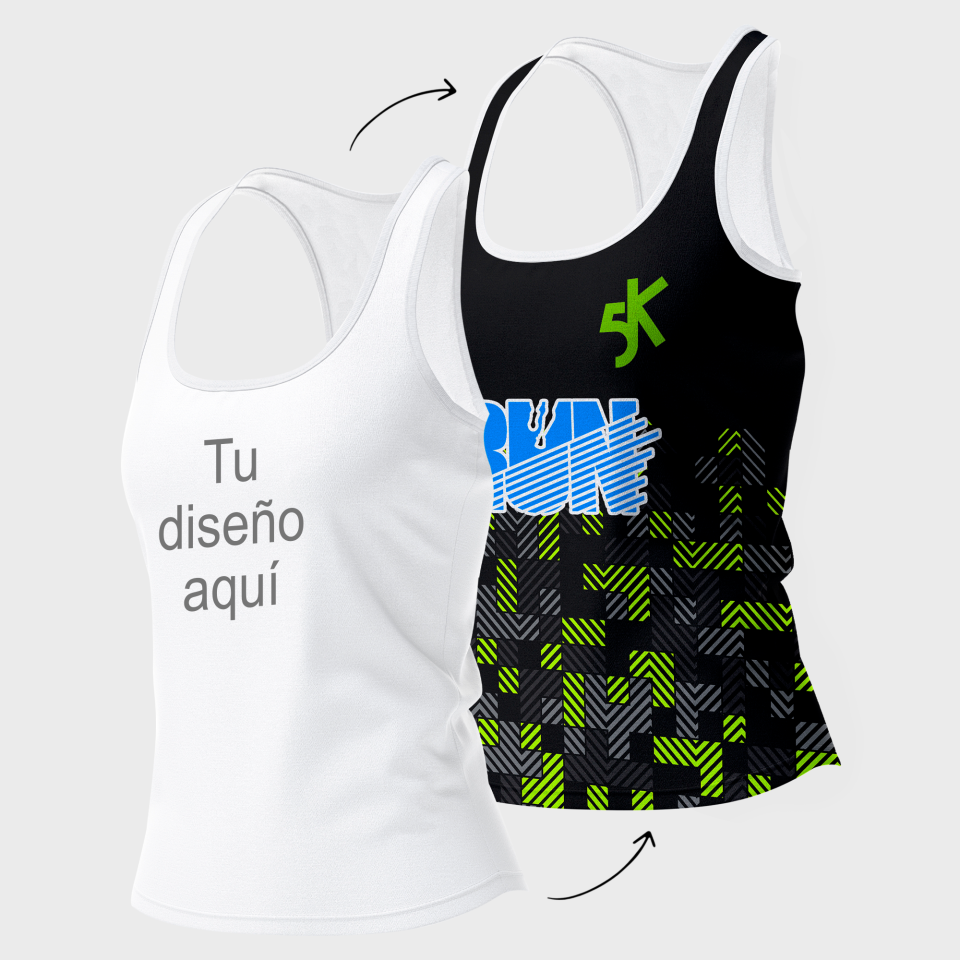 Camiseta para eventos espalda nadadora 100% fullprint personalizada