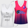 Camiseta para eventos sin mangas de mujer 100% fullprint personalizada