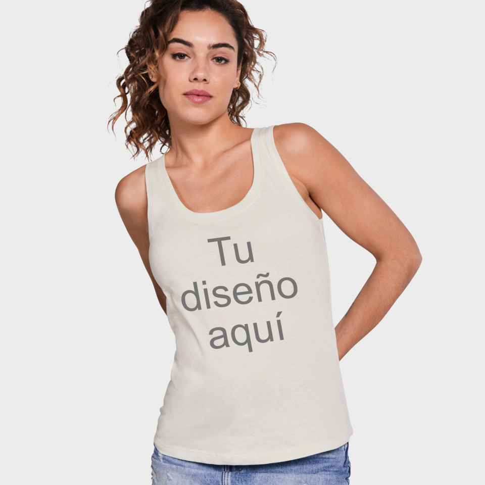 Camiseta amplia de mujer de tirantes