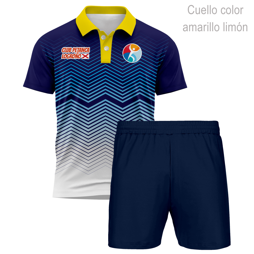 Conjunto petanca polo y pantalón corto 100% fullprint personalizado