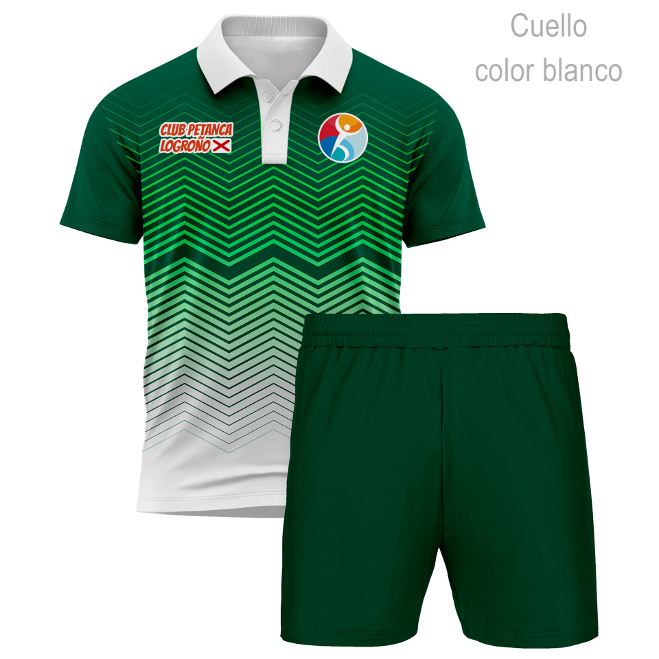 Conjunto petanca polo y pantalón corto 100% fullprint personalizado