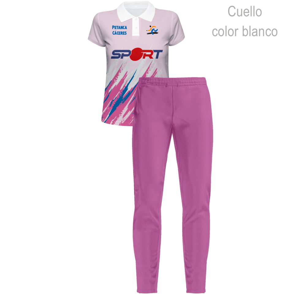 Conjunto petanca polo y pantalón largo de mujer 100% fullprint personalizado