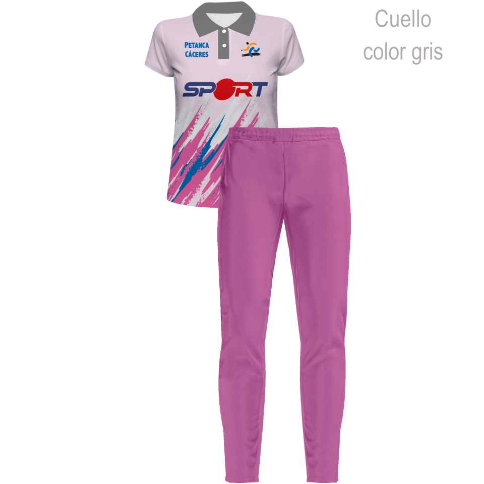 Conjunto petanca polo y pantalón largo de mujer 100% fullprint personalizado