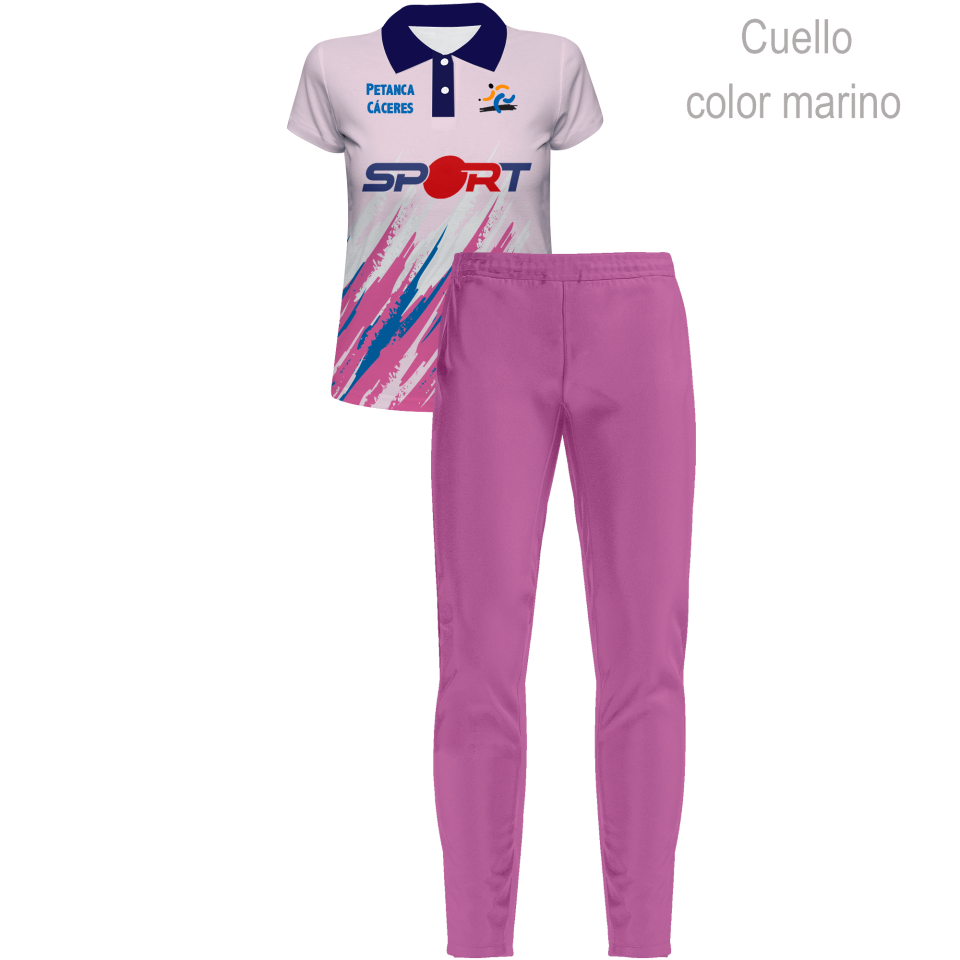 Conjunto petanca polo y pantalón largo de mujer 100% fullprint personalizado