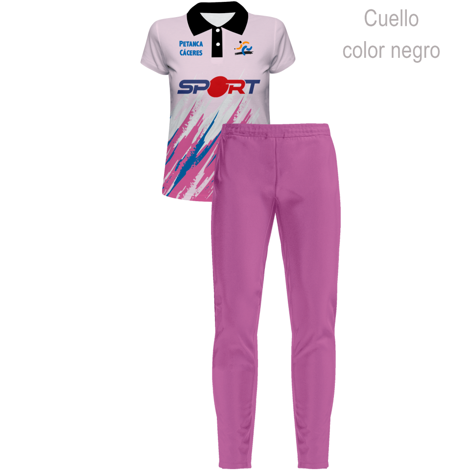 Conjunto petanca polo y pantalón largo de mujer 100% fullprint personalizado