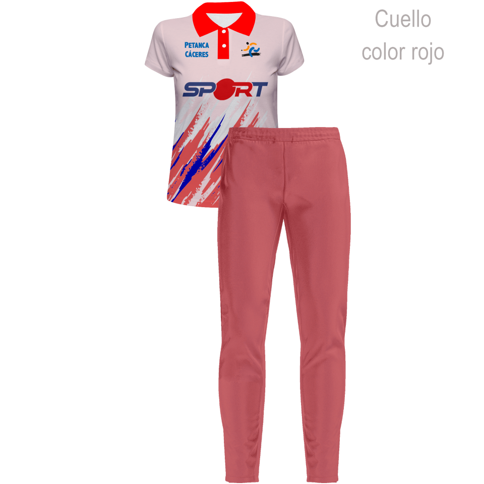 Conjunto petanca polo y pantalón largo de mujer 100% fullprint personalizado