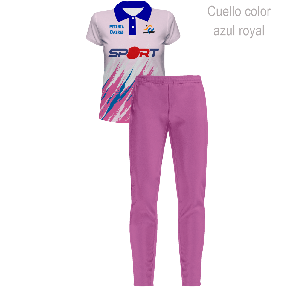 Conjunto petanca polo y pantalón largo de mujer 100% fullprint personalizado