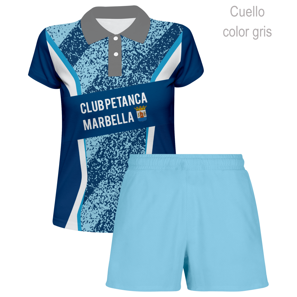 Conjunto petanca polo y pantalón corto de mujer 100% fullprint personalizado