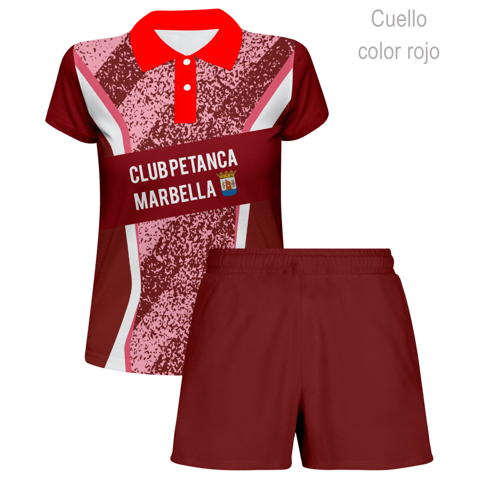 Conjunto petanca polo y pantalón corto de mujer 100% fullprint personalizado