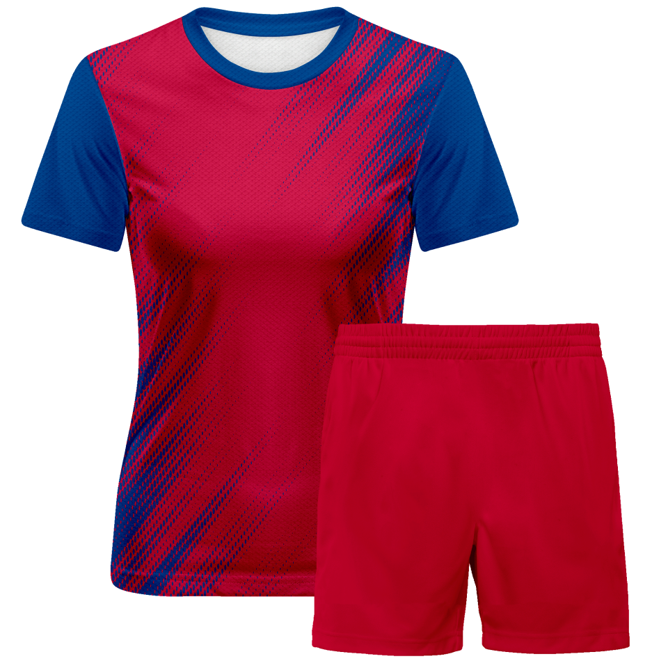 Conjunto fútbol de mujer sublimado Zig Zag personalizado