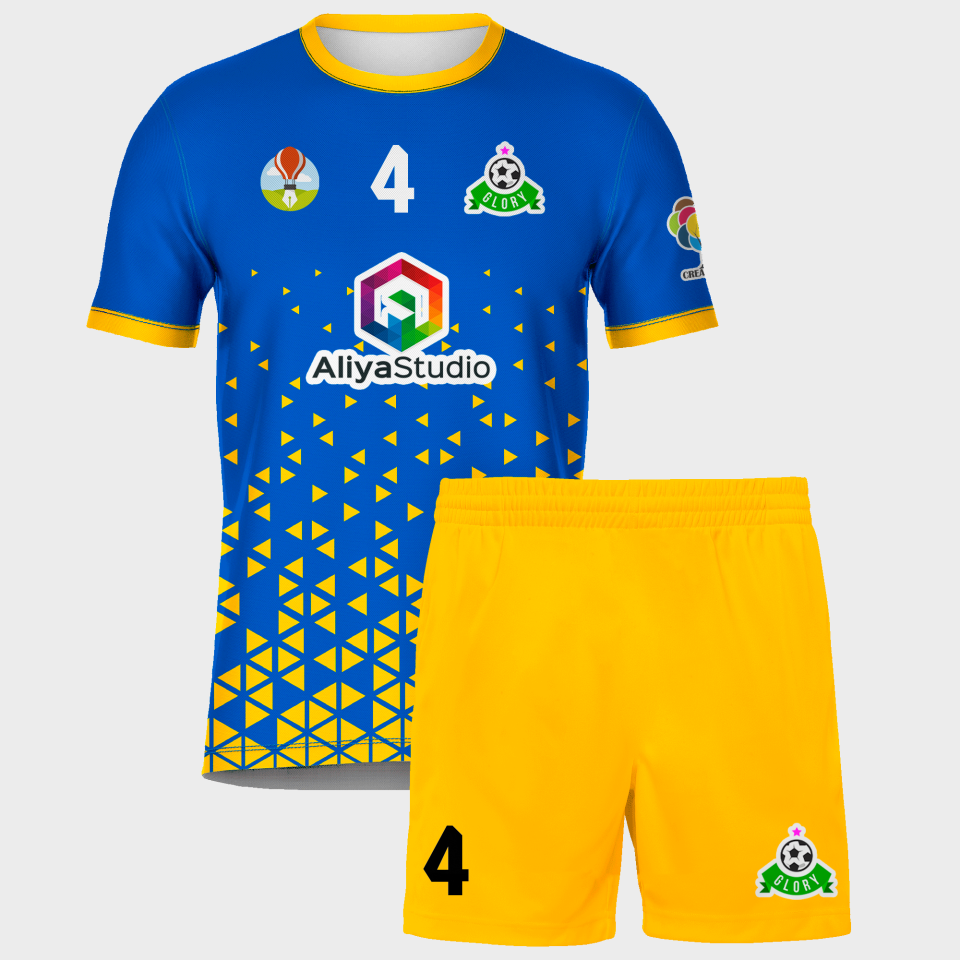 Conjunto fútbol sublimado Triángulos personalizado