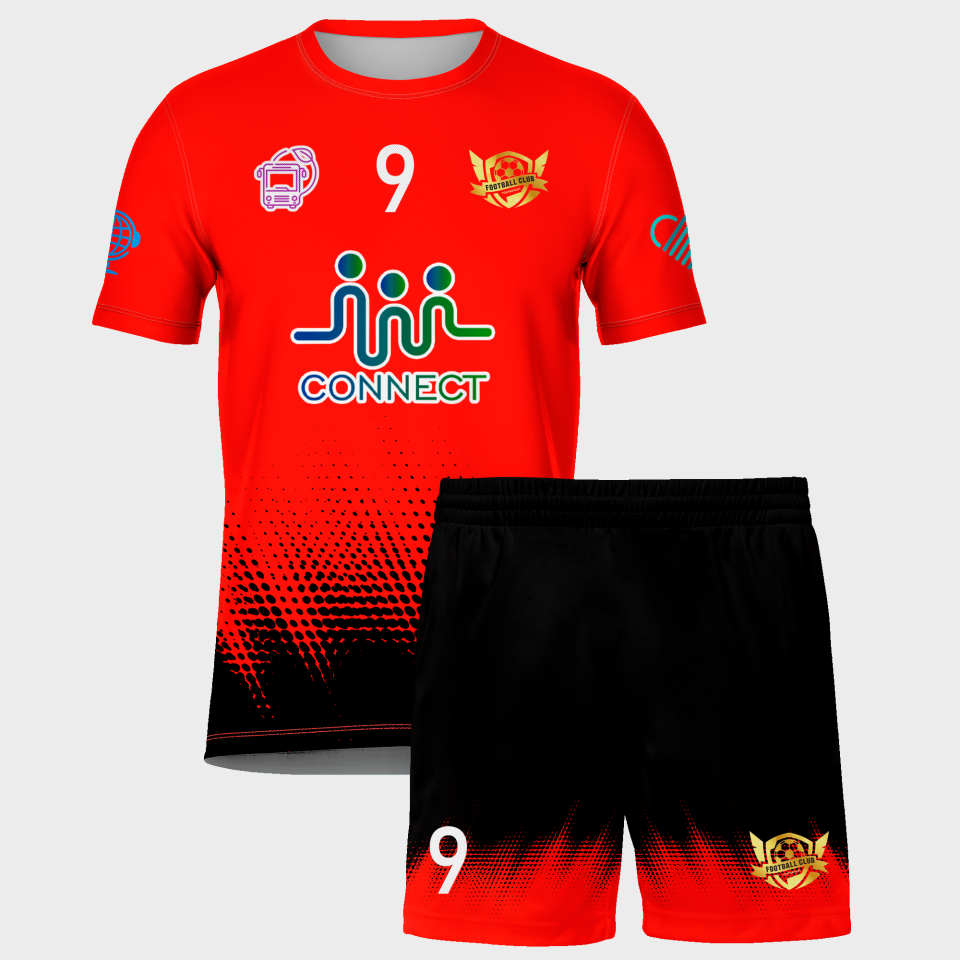 Conjunto fútbol sublimado Bits Fire personalizado