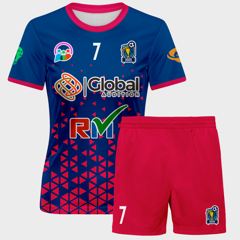 Conjunto fútbol de mujer sublimado Triángulos personalizado