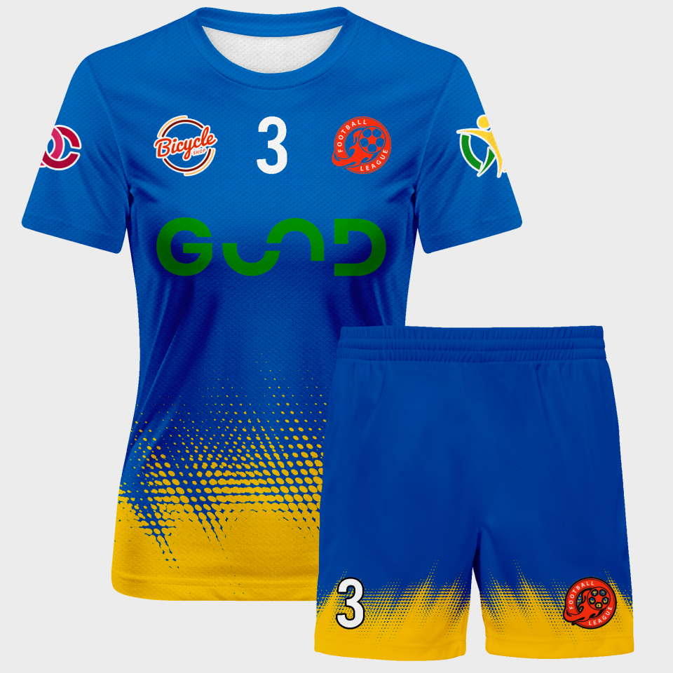 Conjunto fútbol de mujer sublimado Bits Fire personalizado