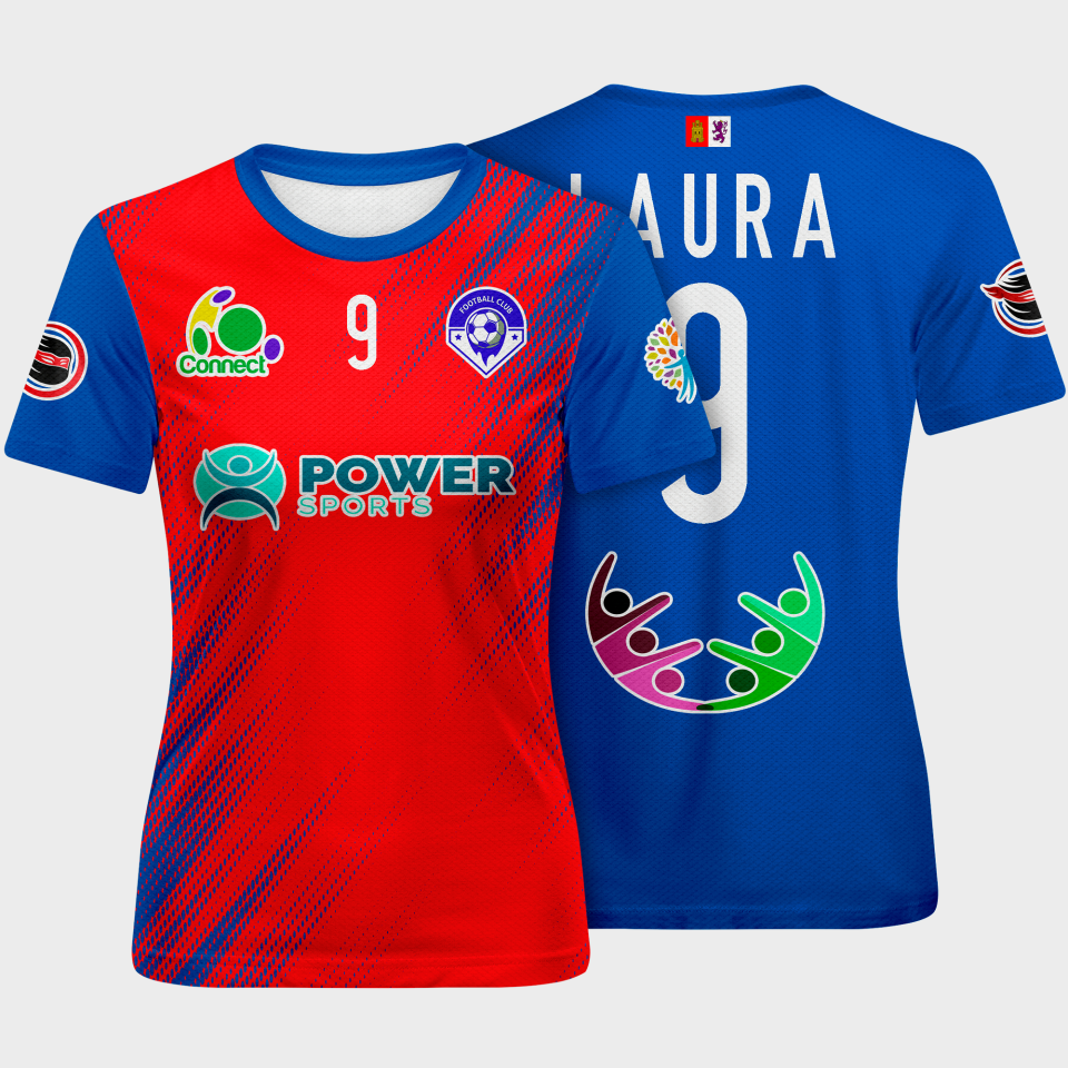 Camiseta fútbol de mujer sublimada Zig Zag personalizada