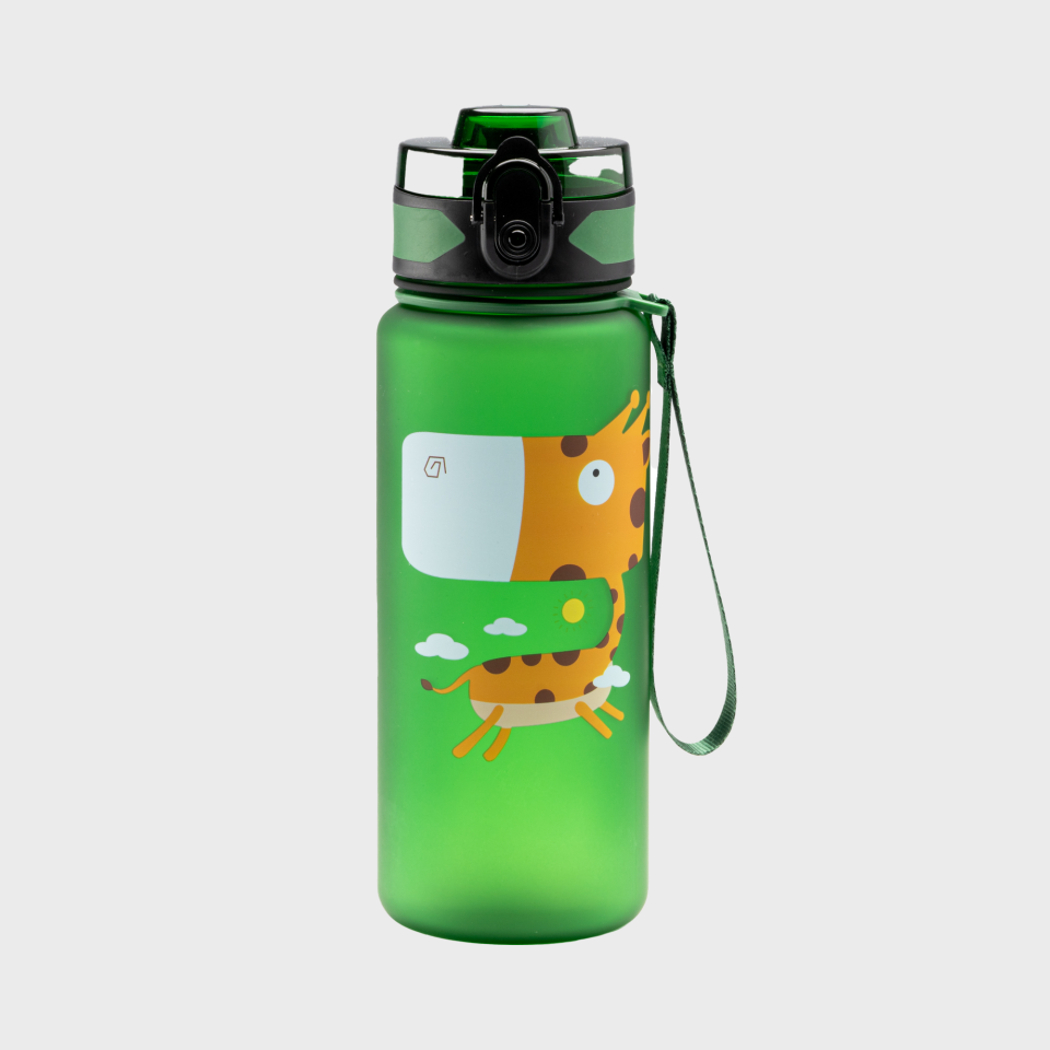 Botella infantil verde con jirafa personalizada