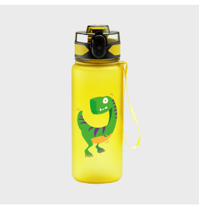 Botella infantil amarilla con dinosaurio personalizada