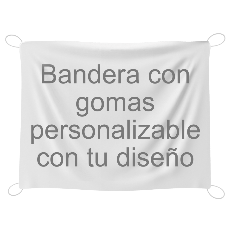 Bandera 115x150 cm con gomas personalizada