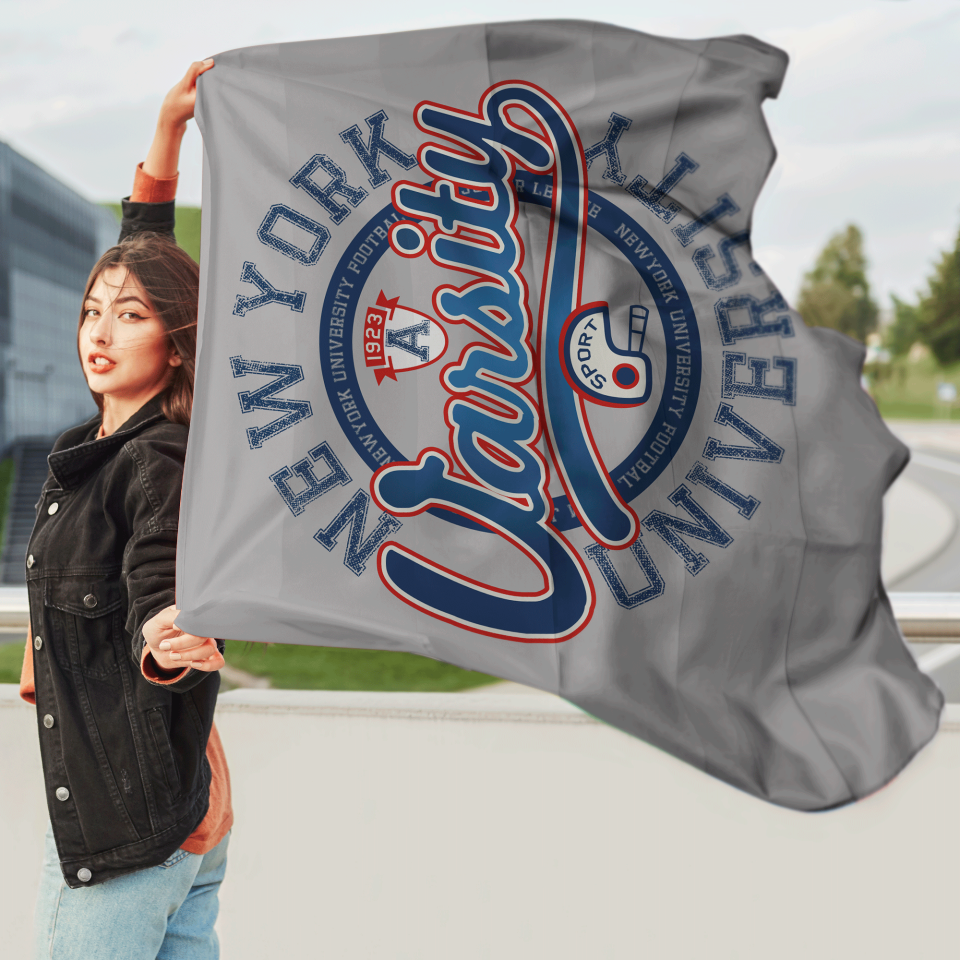 Bandera 115x150 cm con gomas personalizada