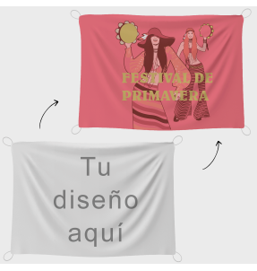 Bandera 145x100 cm con gomas personalizada