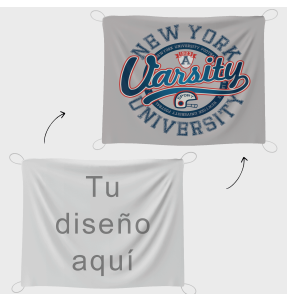 Bandera 115x150 cm con gomas personalizada