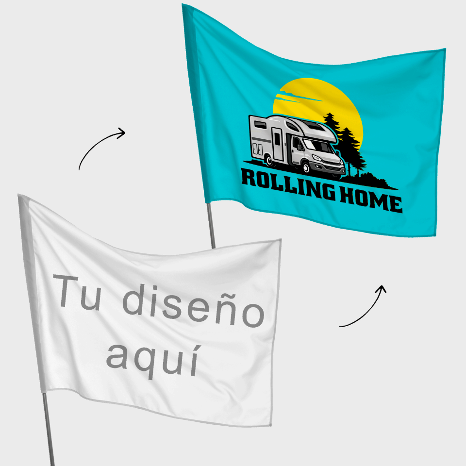 Bandera 100x120 cm para mástil personalizada