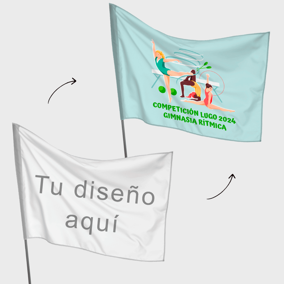 Bandera 75x100 cm para mástil personalizada
