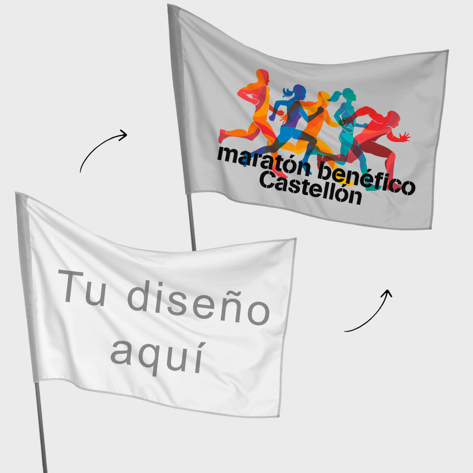 Bandera 145x100 cm para mástil personalizada