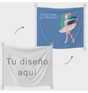 Bandera 120x100 cm con anillas y refuerzos personalizada