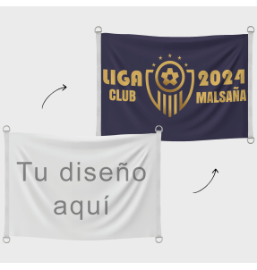 Bandera 70x50 cm con anillas y refuerzo personalizada