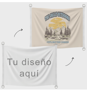 Bandera 100x75 cm con anillas y refuerzo personalizada