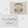 Bandera 100x75 cm con anillas y refuerzo personalizada