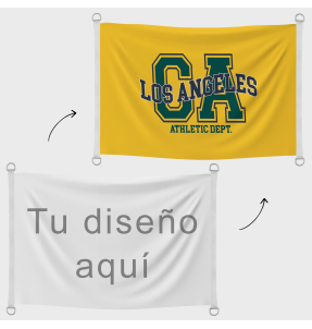 Bandera 90x60 cm con anillas y refuerzo personalizada