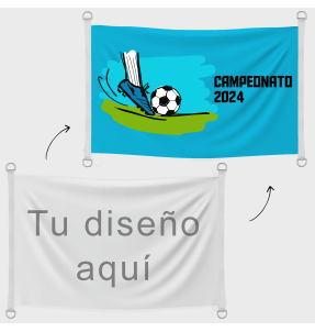 Bandera 120x70 cm con anillas y refuerzo personalizada