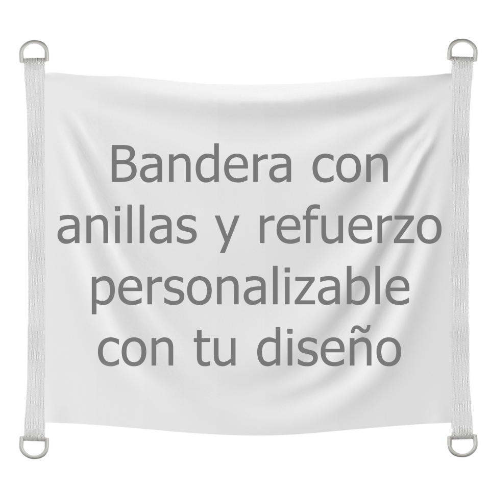 Bandera 115x150 cm con anillas y refuerzo personalizada