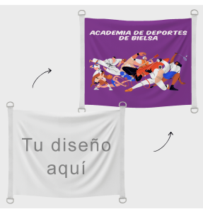Bandera 115x150 cm con anillas y refuerzo personalizada