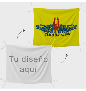 Bandera 100x120 cm con tiras personalizada