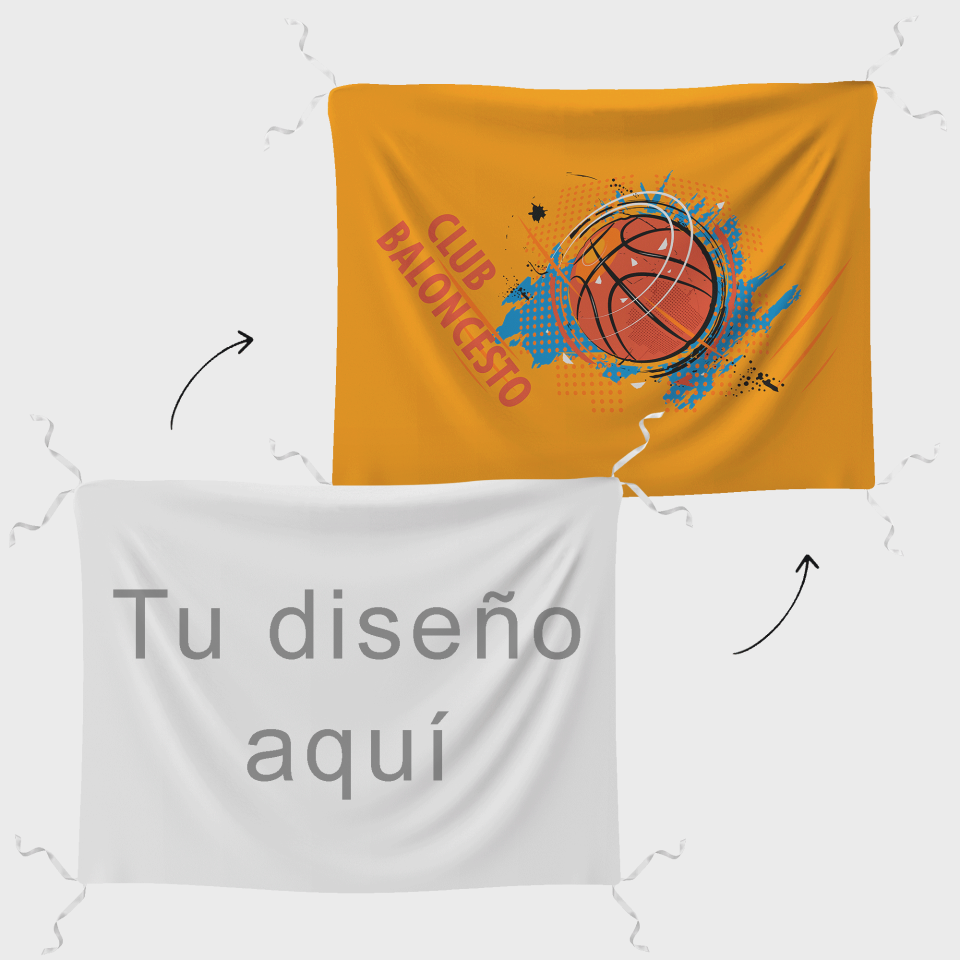 Bandera 75x100 cm con tiras personalizada
