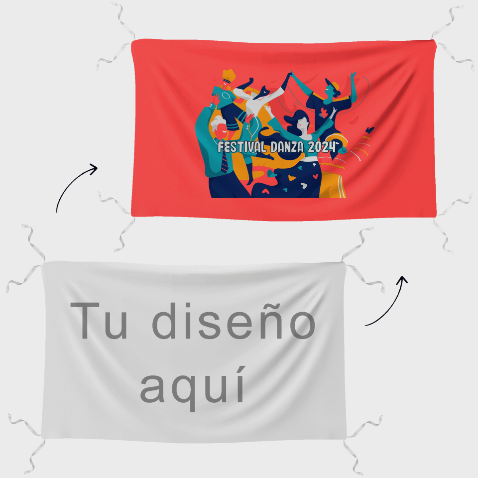 Bandera 70x120 cm con tiras personalizada