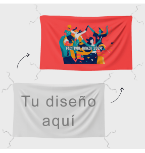 Bandera 70x120 cm con tiras personalizada