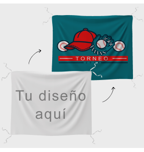 Bandera 115x150 cm con tiras personalizada