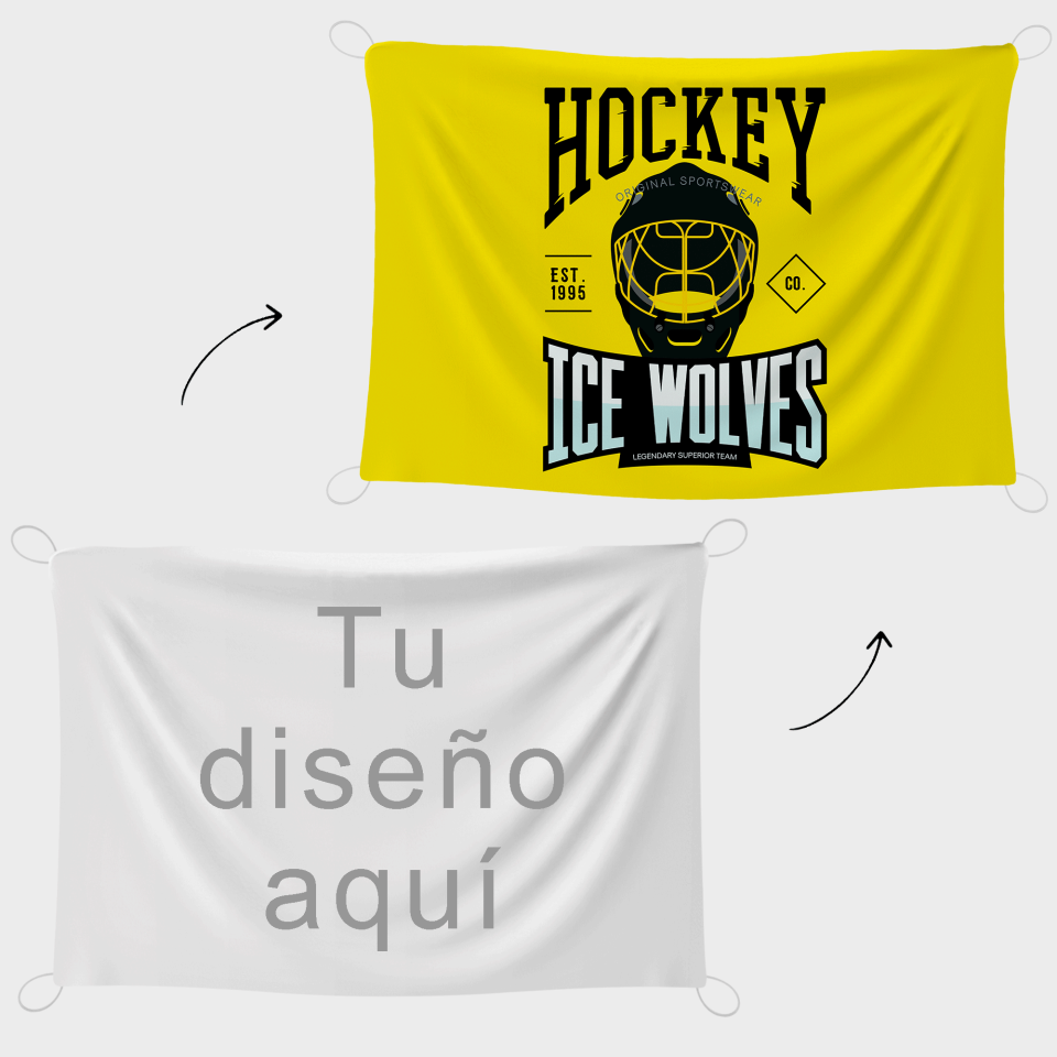 Bandera 60x90 cm con gomas personalizada