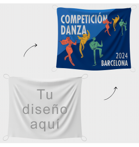 Bandera 100x120 cm con gomas personalizada
