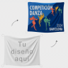 Bandera 100x120 cm con gomas personalizada