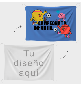 Bandera 50x75 cm con gomas personalizada