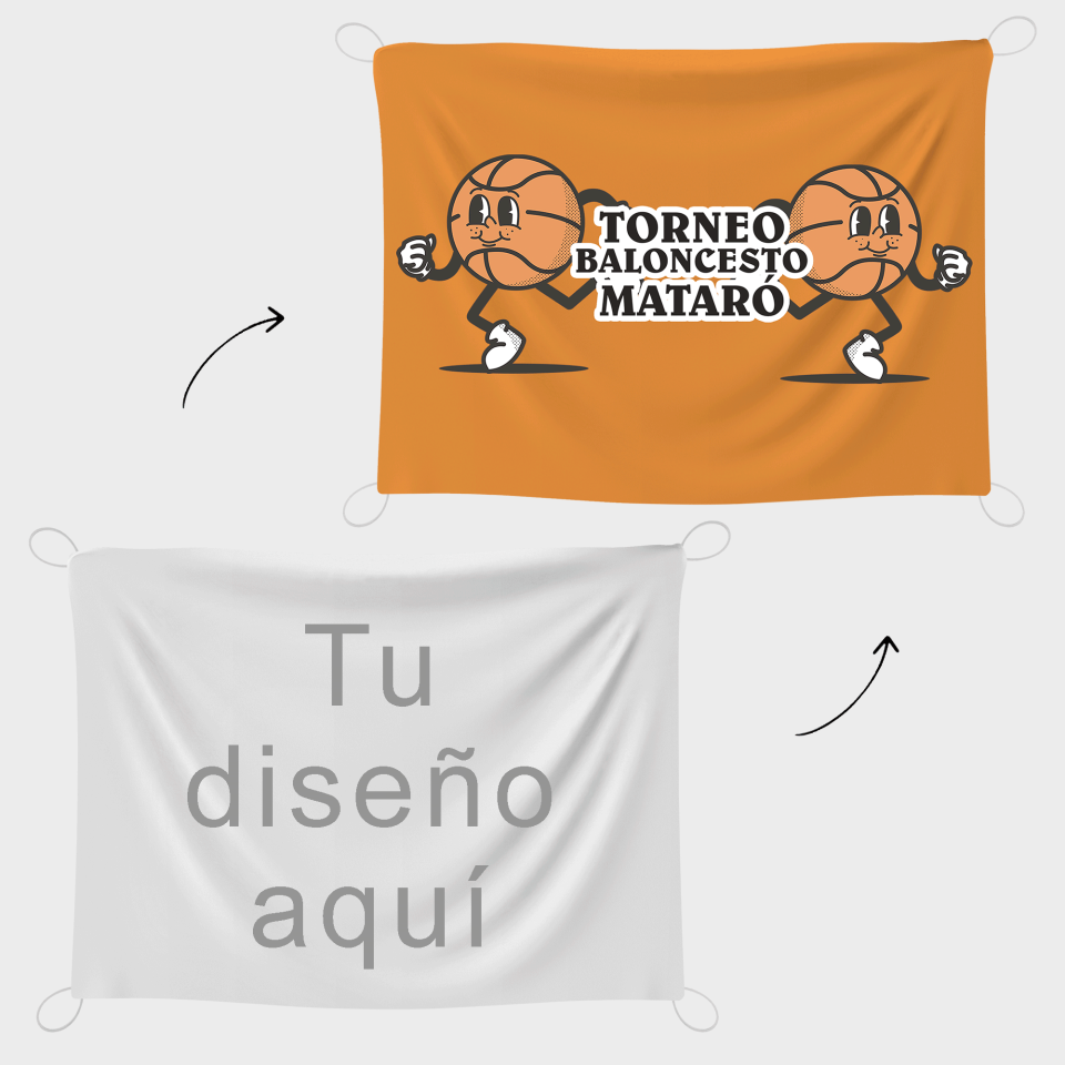 Bandera 75x100 cm con gomas personalizada
