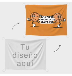 Bandera 75x100 cm con gomas personalizada