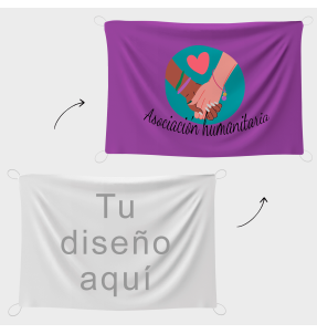 Bandera 100x150 cm con gomas personalizada