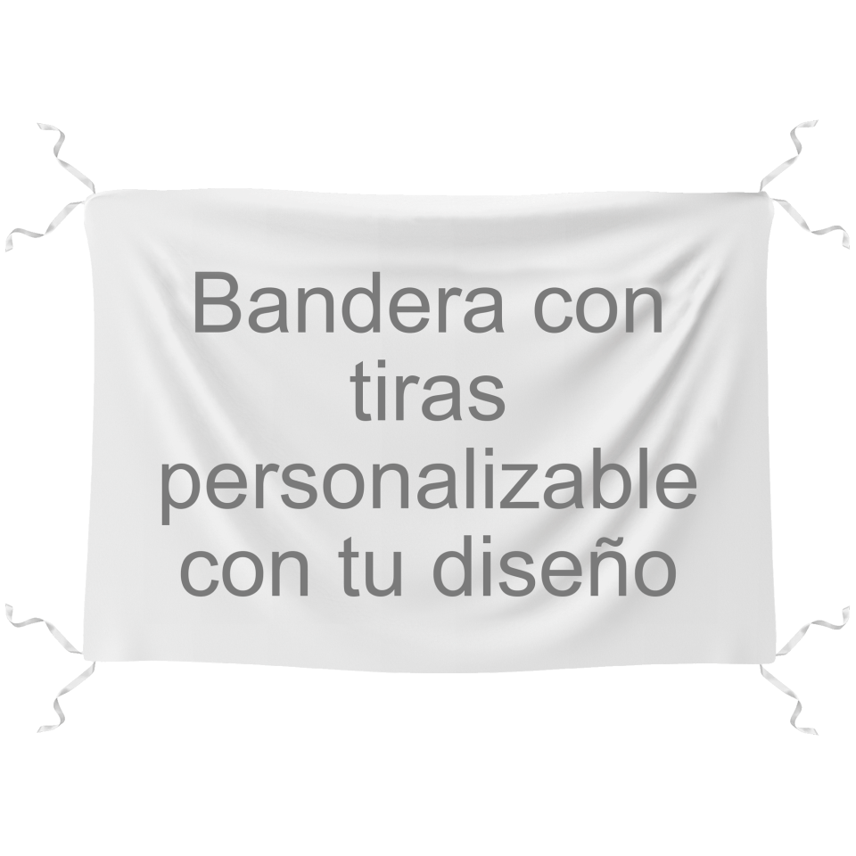 Bandera 145x100 cm con tiras personalizada